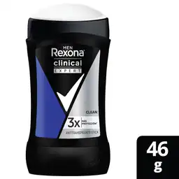 Desodorante Rexona en Barra Hombre Clinical Expert Clean 46g