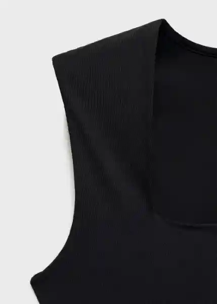 Top Rayo Negro Talla XS Mujer Mango