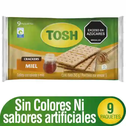 Tosh Galletas con Salvado y Miel 9 Paquetes