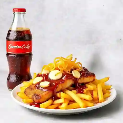 Salchi costilla bbq pers + gaseosa 250ml