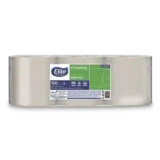 Elite Toalla de Papel Natural Doble Hoja 150 mm