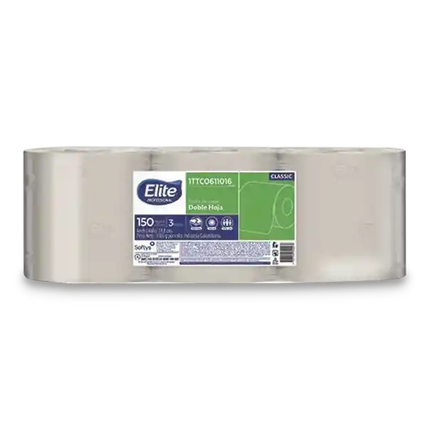 Elite Toalla de Papel Natural Doble Hoja 150 mm