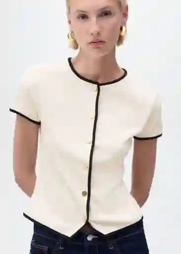 Camiseta Portbi Crudo Talla M Mujer Mango