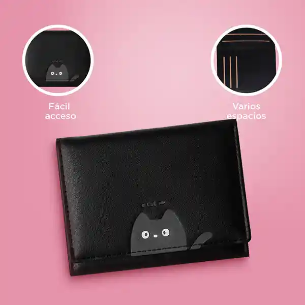 Cartera Trifold Negro Miniso