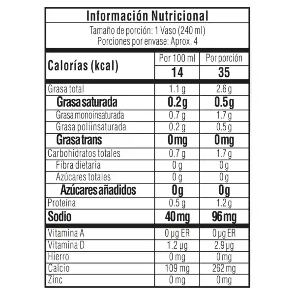 Tosh Bebida de Almendras sin Azúcar