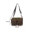Bolso Crossbody Con Dos Bolsas al Frente Café Serie Miniso