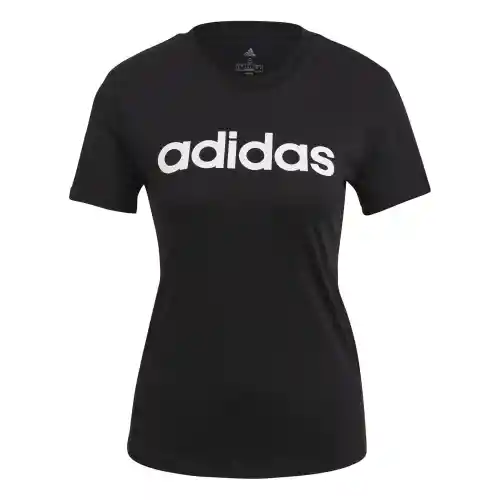 Adidas Camiseta Manga Corta W Lin Lifestyle de Mujer Negro T M