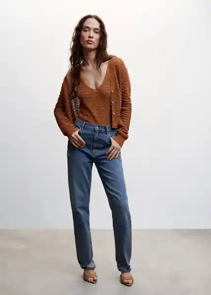 Top Sito Terracota Talla S Mujer Mango