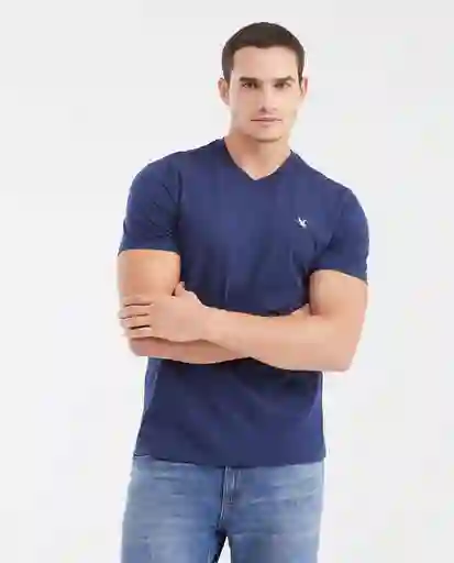 Camiseta V Neck Azul Medianoche Ultraoscuro Talla L Chevignon