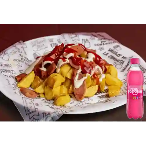Combo Salchipapa Sencilla + Postob��n Manzana 250 ml