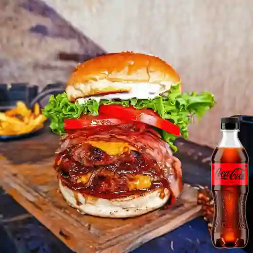 Combo Hamburguesa Dos Disparos + Coca-Cola ZERO 400ml