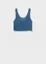 Top Fabri Azul Talla M Mujer Mango