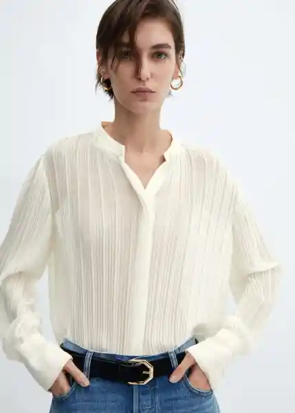 Blusa Alice Crudo Talla M Mujer Mango