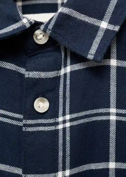 Camisa Quique Navy Talla 07 Niños Mango