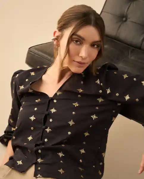 Camisa Jaguar Negro Ultraoscuro Talla M 412G005 Esprit