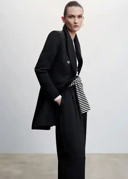 Abrigo Dali Negro Talla 18 Mujer Mango