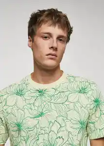 Camiseta Florve-H Verde Talla S Hombre Mango