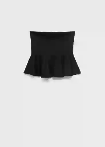 Top Peplum Negro Talla M Mujer Mango
