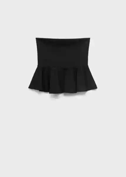 Top Peplum Negro Talla M Mujer Mango