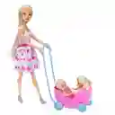 Bonnie Pink Muñeca Con Sus Mellizas y Sus Mascotas