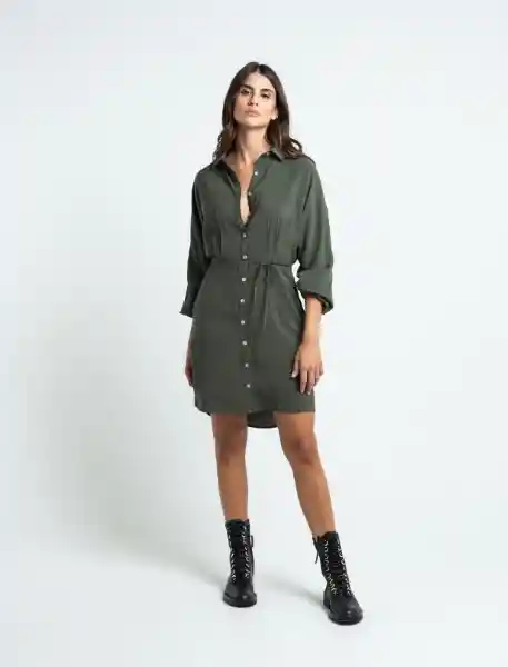 Vestido Juo Mujer Verde Ciénaga Ultraoscuro T. S 579E302 Naf Naf