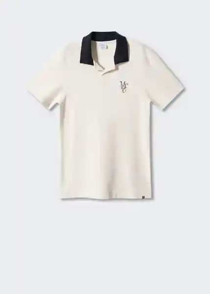 Camisa Polo Bola Crudo Talla XS Hombre Mango