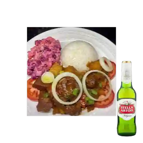 Combo Corriente de Carne Mechada +Stella Artois 350ml