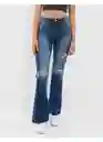 Jean Flare Azul Talla 4 Short Mujer American Eagle