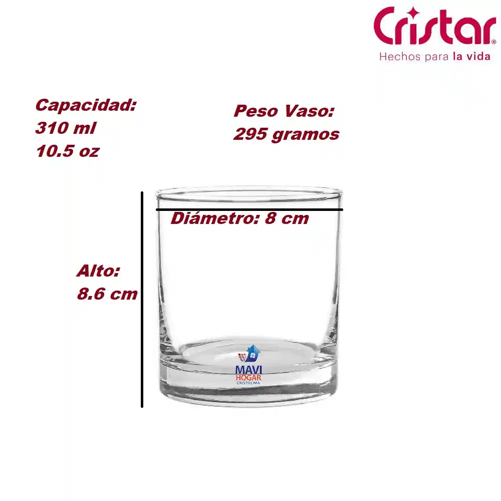 Cristar Vaso De Vidrio Lexington Rocks De 10.Oz