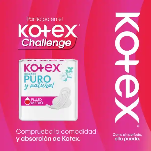 Toallas Higiénicas Kotex Puro y Natural 24 Und