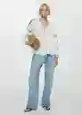 Camisa Proli Off White Talla S Mujer Mango