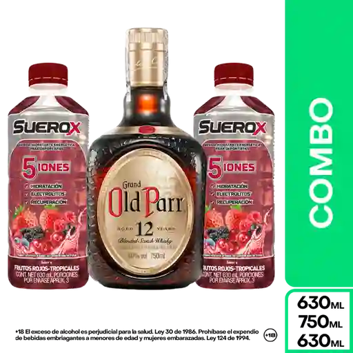 Combo Old Parr 12 Años 750 mL + Suerox Frutos Rojos
