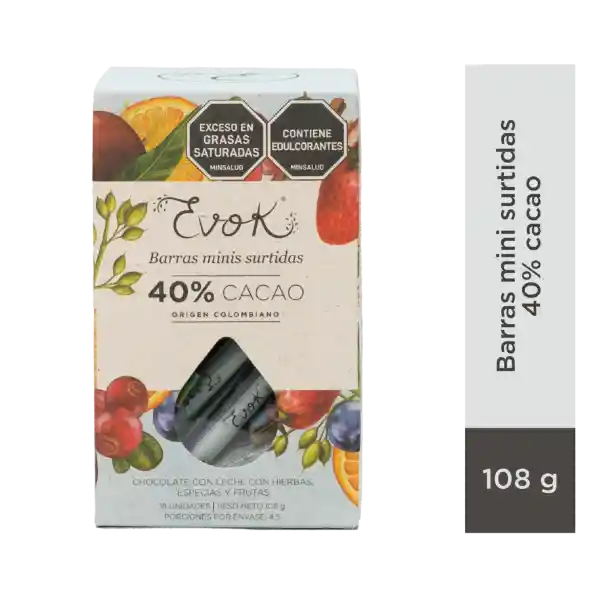 Evok Barras de Chocolate Mini Sabores