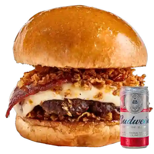 Combo Crispy Burguer + Cerveza Budweiser Lta 269ml