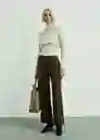 Jean Catherip Khaki Talla 32 Mujer Mango