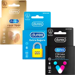 Combo Durex Climax Mutuo + Real Feel + Extra Seguro