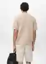 Camisa Samu Beige Talla L Hombre Mango