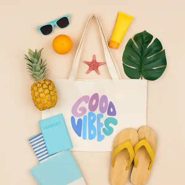 Bolso de Compras Good Vibes Serie Blanco Miniso