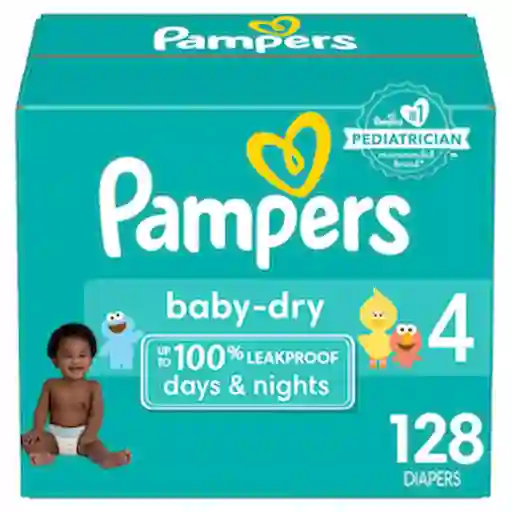 Pampers Pañales Baby-Dry Talla 4 x 128 Unidades
