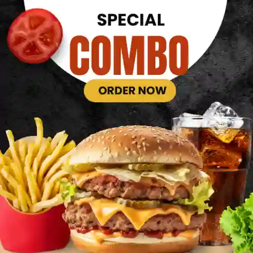 Combo Doble Cheese + Papas + Bebida