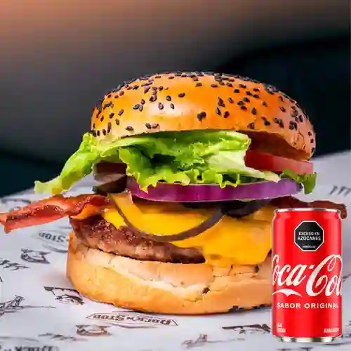 Hamburguesa Marilyn Monroe Sencilla +CocaCola Org 235ml