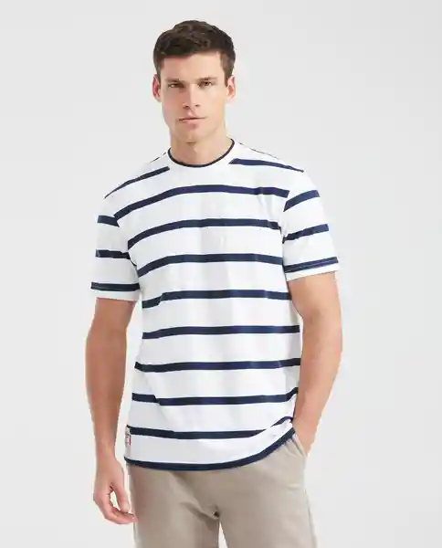 Camiseta Striped Azul Medianoche Ultra Oscuro Talla S Chevignon
