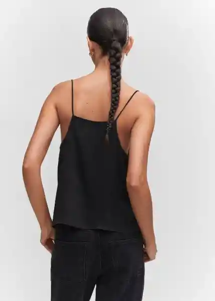 Top Rachel Negro Talla L Mujer Mango