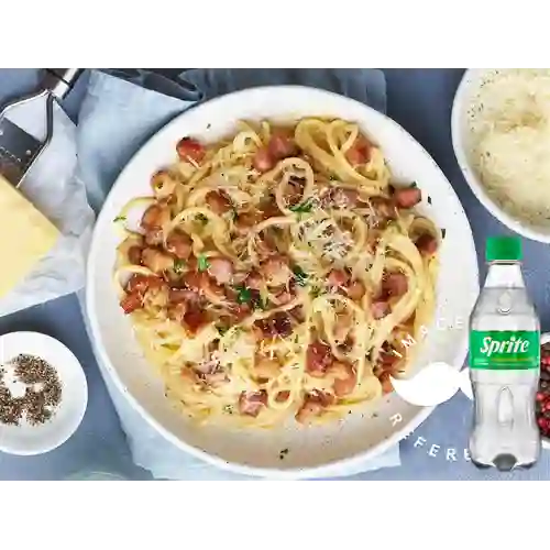 Spaguetti a la Carbonara Personal +Sprite Org 250ml