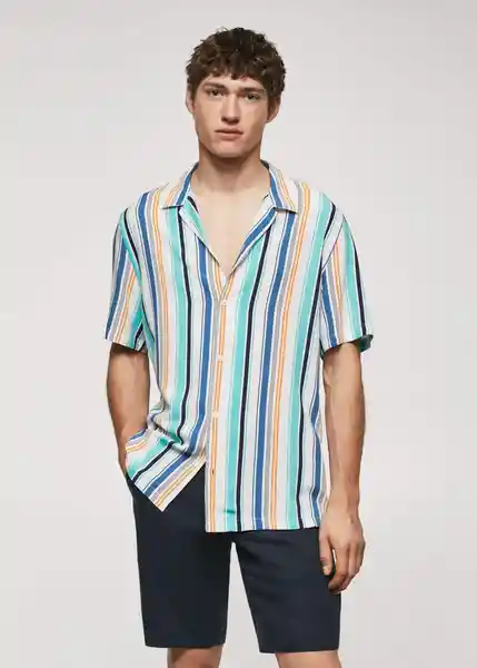 Camisa Palsa Agua Talla S Hombre Mango