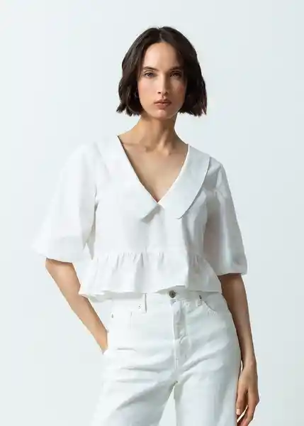 Camisa Mujer Crudo Puro Claro Talla M 411G333 Naf Naf