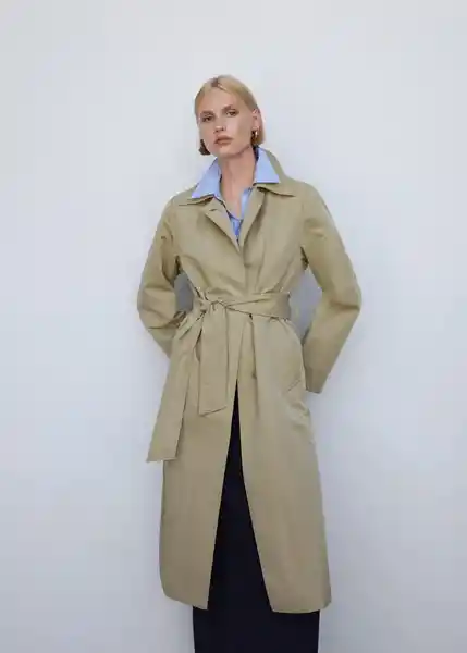 Abrigo Trench Dulce Beige Talla 24 Mujer Mango