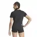 Adidas Camiseta Manga Corta W Lin Lifestyle de Mujer Negro T M