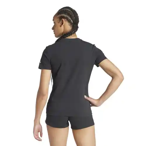 Adidas Camiseta Manga Corta W Lin Lifestyle de Mujer Negro T M