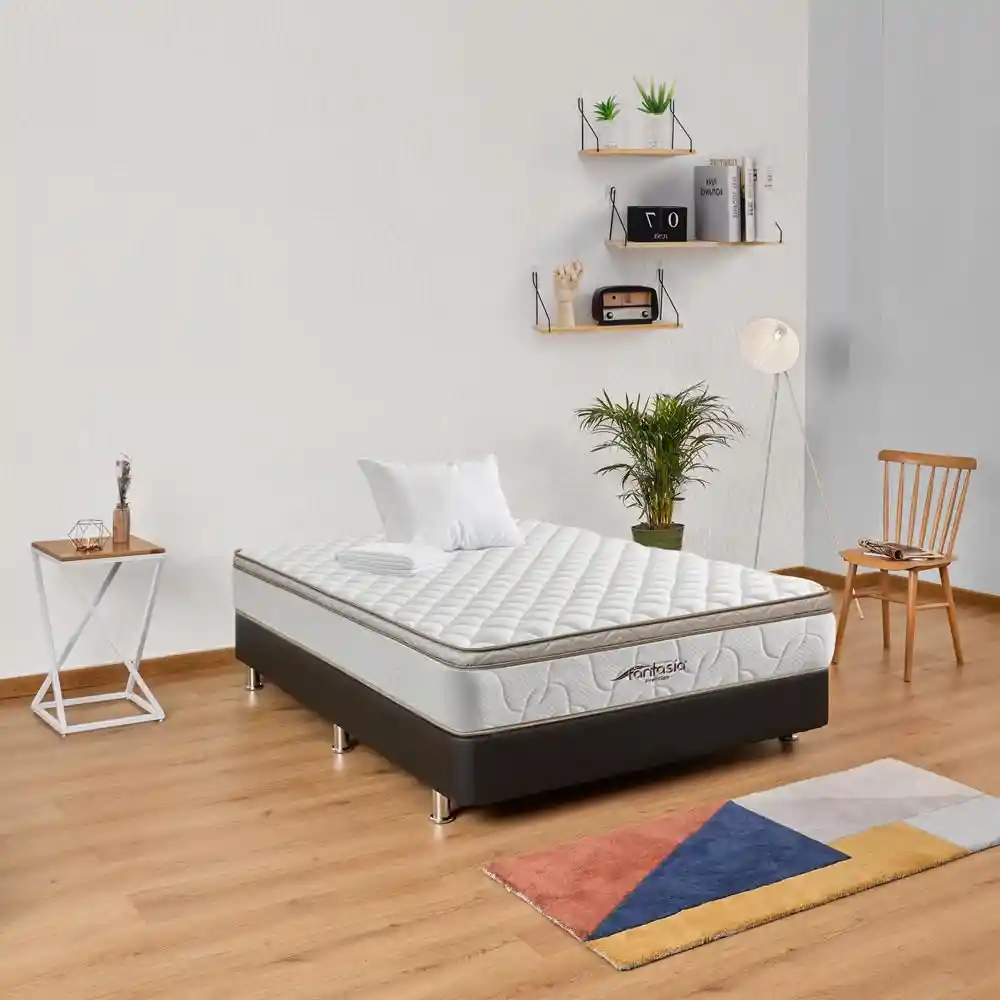 Combo Colchón Fantasia Semidoble (120 X 190 Cm) 5104200020002 Resortado Semifirme